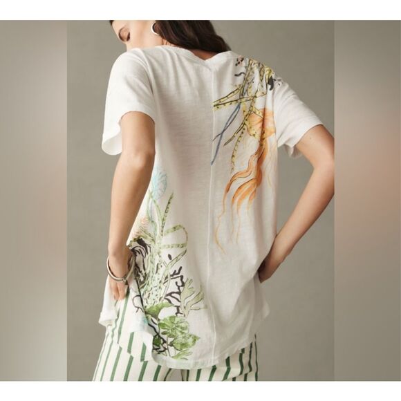 Anthropologie Pilcro The Jordyn Perfect Oversized Cotton Slub Tee Women’s XS NWO - Picture 6 of 6